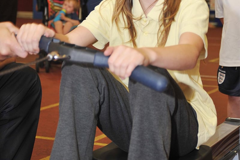 North Notts Arena played host to a Change 4 Life event promoting healthy eating and fitness. Pictured rowing her way to fitness is Caitlin Etherington, 12.