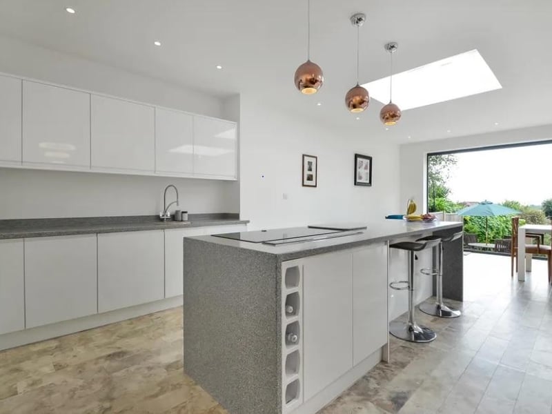 This three bed bungalow in Sea View Road, Drayton is on sale for £550,000. Here's what the kitchen looks like.