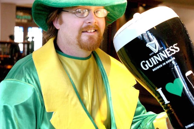 Leprechaun Peter Kirk manager of the Westways pub West Street who is raised money for Cancer research back in 2006