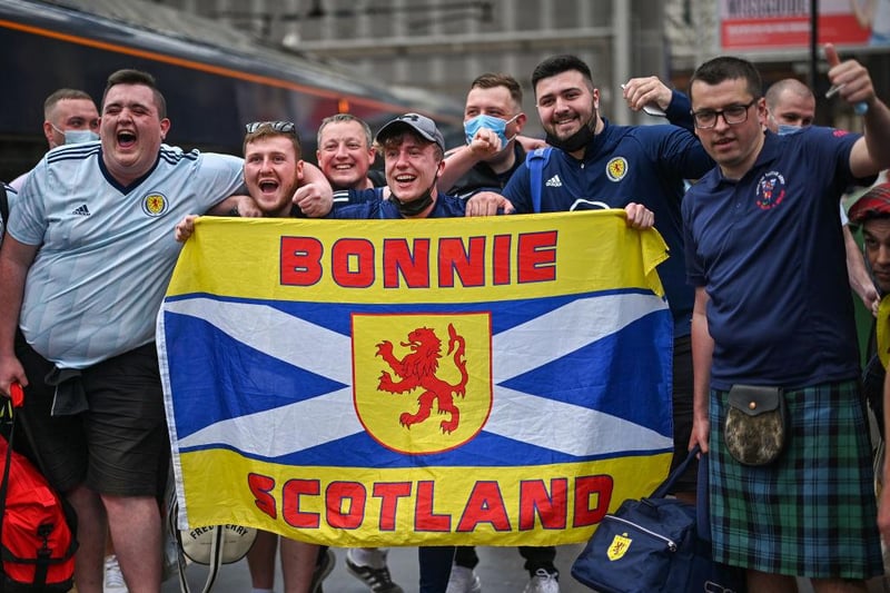 This group of lads were feeling bonnie as they headed to London for the long awaited Scotland vs England match.