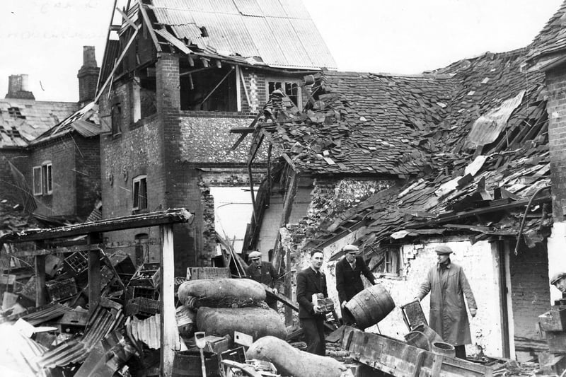 Bomb damage, Hambledon, 1940