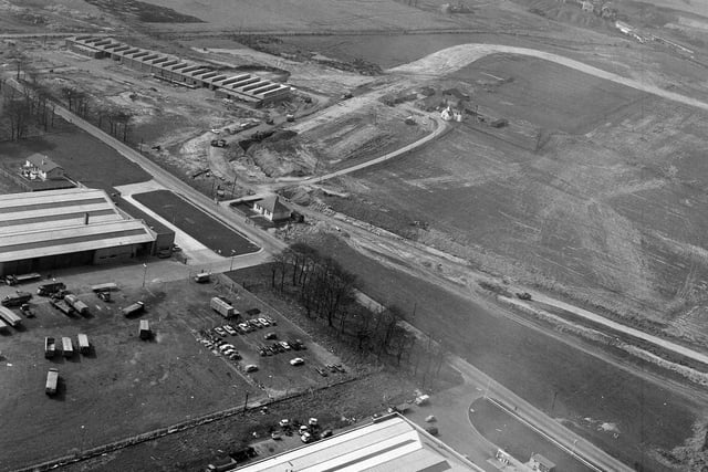 Aerial views of Livingston in West Lothian