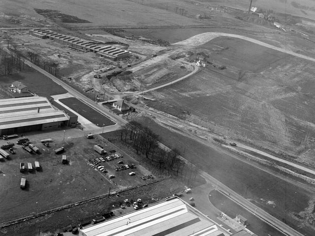 Aerial views of Livingston in West Lothian