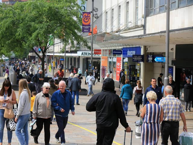 Sheffield's population has increased to 563,521, according to new figures from the Office for National Statistics. File photo of shoppers on The Moor in Sheffield city centre.