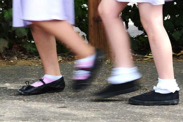 Children walking to school.