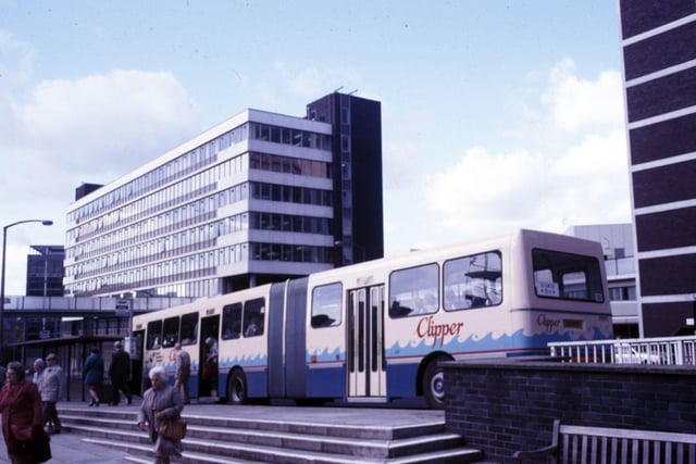 A Clipper 'bendy bus' on Eyre Street.