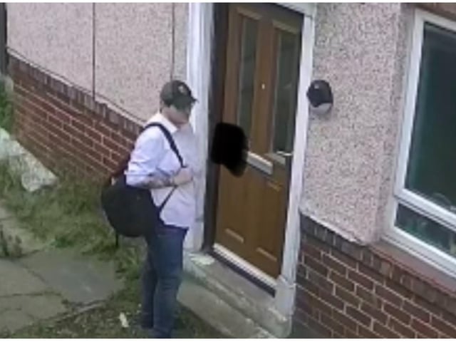 In a public appeal launched on August 1, a South Yorkshire Police spokesperson said the incident took place at around 5pm on Wednesday, June 8, 2022, when it is reported a man knocked on the door of a house in Dugdale Road, Parson Cross.
The spokesperson added: "The man, believed to be in his mid-20s, claimed to be from the gas board, and entered the property. Once inside, the man tried to kiss the occupant on two occasions, before he was told to leave.
"The victim was left understandably shaken but unharmed in the incident.
"He is described as white, around 6ft tall, with dark brown hair. He was unshaven and has tattoos on both forearms.
"Officers have issued a CCTV image in a bid to identify the man pictured, who may be able to assist with ongoing enquiries."
Do you know this man? If so, information can be reported to police using their live chat, online portal or by calling 101.
Please quoting incident 763 of June 8.