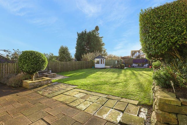 Estate agents Redbrik say it is a ‘substantial south-facing rear garden perfect for hosting friends and family’.