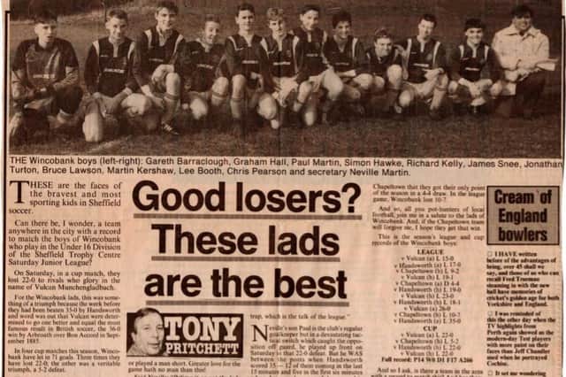 Tony Pritchett's Sheffield Star coverage of the Wincobank team