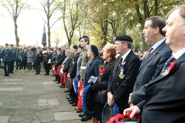 2006:  Remembrance Day service at Titchfield park in Hucknall with then town MP Paddy Tipping and other dignitaries with their poppy wreaths