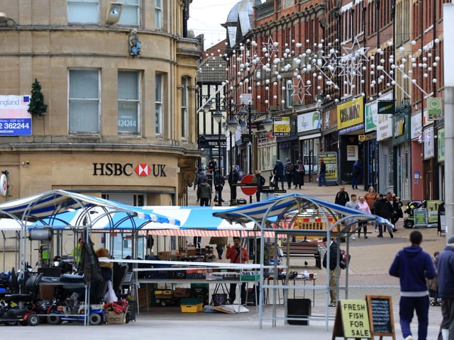 Shoppers in the town centre on the first day of tier 3 restrictions