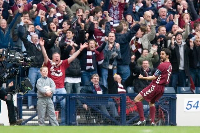 The last semi-final between the sides prior to this Saturday's match belonged to Paul Hartley. The midfielder hit a hat-trick against his former club to put Hearts into the final.