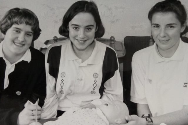 These three students all took part in the British Red Cross 'Basic of Babysitting' course in December 1992 at Dyke House School. Does this bring back happy memories?