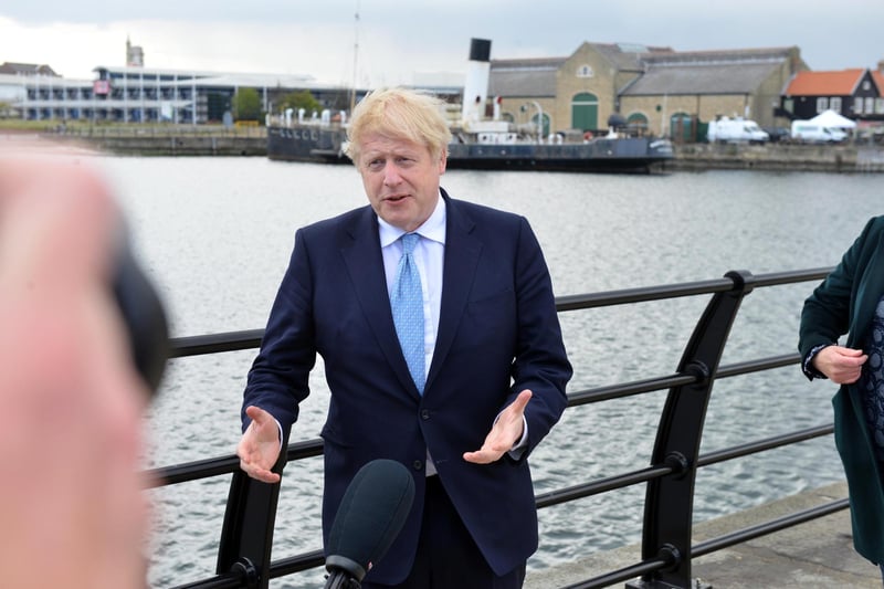 Boris Johnson visited Jackson's Wharf in Hartlepool following Conservative by-election victory.