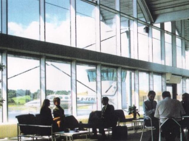 The departure lounge at Sheffield City Airport