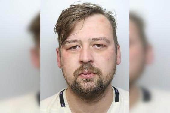 Pictured is John Shellard, aged 30, of Ridge Road, Eastwood, Rotherham, who has been sentenced to six years and nine months of custody after he admitted affray, kidnapping, criminal damage, possessing an offensive weapon, assaulting a police officer and two counts of robbery.