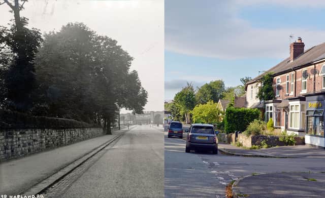 Now and then picture Hasland Road Chesterfield