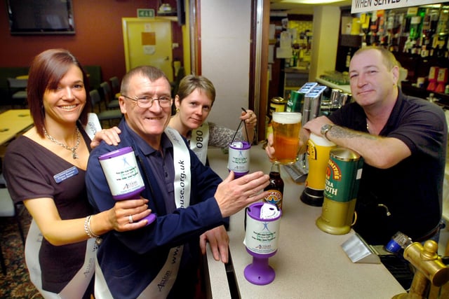 A 2008 flashback and a charity pub crawl in Peterlee raised lots of money. Pictured are Bill Brazier, Dawn Minto, Donna Remmer and Jimmy Naisbett but who can tell us more?