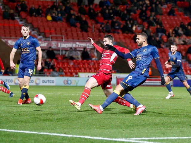Jordan Bowery puts a cross in.
