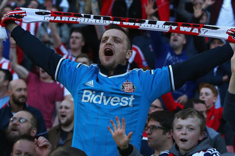 A Sunderland fan during the Barclays Premier League match between Sunderland and Newcastle United at Stadium of Light.