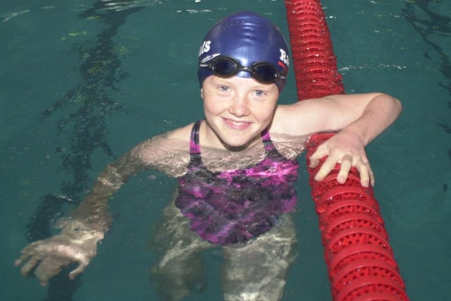 Emma Humphreys, 12, who is in the top 20 swimmers in the Doncaster Darts swimming club, pictured at the Rossington Swimming gala, pictured in 2006