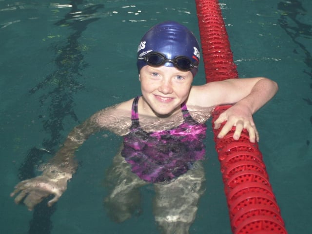 Emma Humphreys, 12, who is in the top 20 swimmers in the Doncaster Darts swimming club, pictured at the Rossington Swimming gala, pictured in 2006