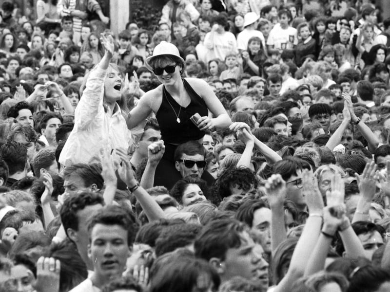 The crowd in George Square for the Glasgow's Big Day concert in June 1990.