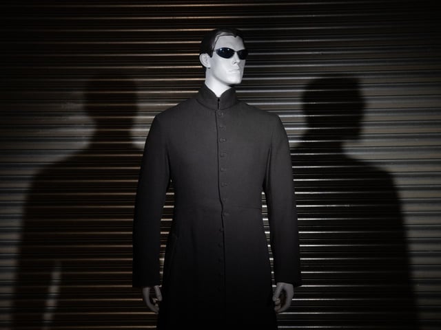 Neo's (Keanu Reeves) complete costume from the 2003 film 'The Matrix Reloaded' (estimate £40,000-£60,000).