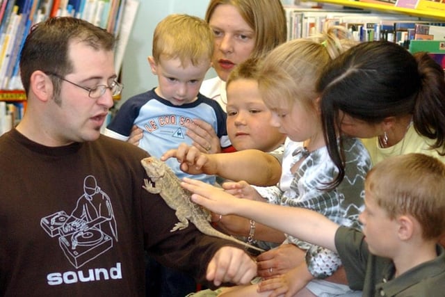 Owton Manor Library was the venue for this scene in 2003 but who are the youngsters enjoying a visit from Zoolab?