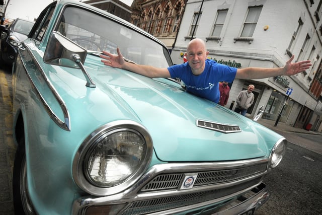 Colin Jarvis, from Nutters Hairdressers in High Street West, Sunderland, was driving from Land's End to John O'Groats in his Mark 1 Cortina to raise money for charity. Remember this from 2012?