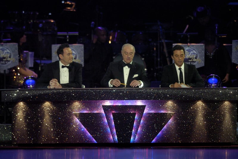 Strictly Come Dancing Tour at Motorpoint Arena 2011. The judges, from left, Craig Revel Horwood, Len Goodman and Bruno Tonioli