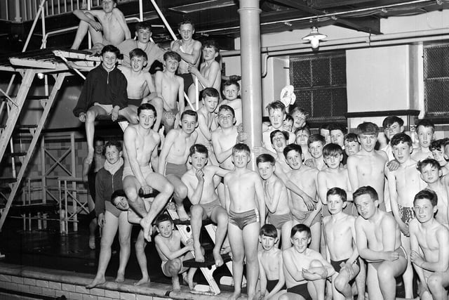The Edinburgh Battalion Boys Brigade Swimming Gala in Dalry Baths in April 1963.