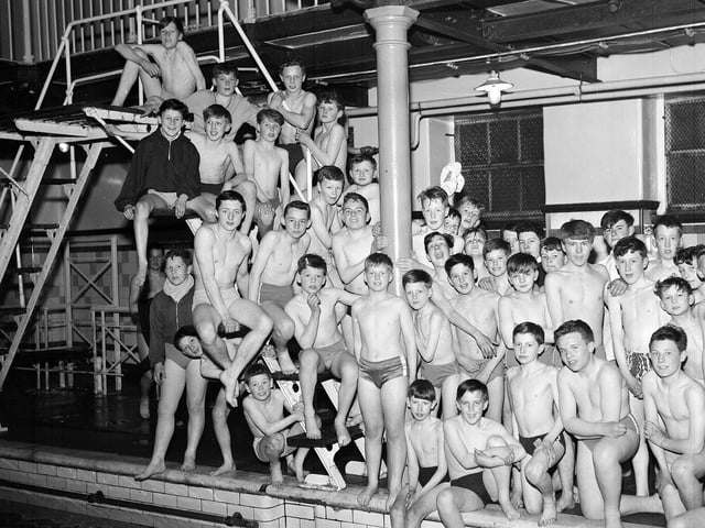 The Edinburgh Battalion Boys Brigade Swimming Gala in Dalry Baths in April 1963.