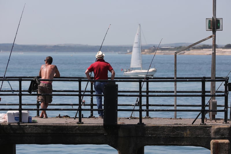 The hot weather in Old Portsmouth paved the way for a spot of fishing.