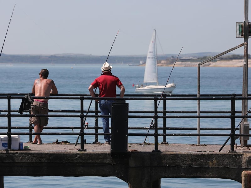 The hot weather in Old Portsmouth paved the way for a spot of fishing.