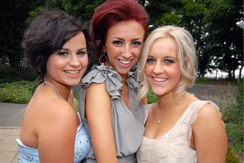 Frances Shaw, Olivia Binch and Ella Higham at Samworth Church Academy's prom at Rufford Park Golf Club in 2011.