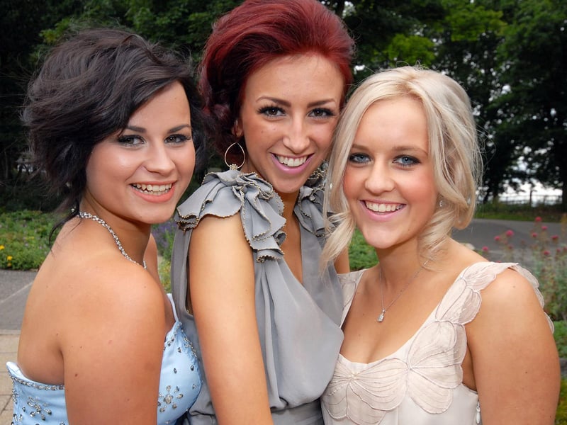 Frances Shaw, Olivia Binch and Ella Higham at Samworth Church Academy's prom at Rufford Park Golf Club in 2011.
