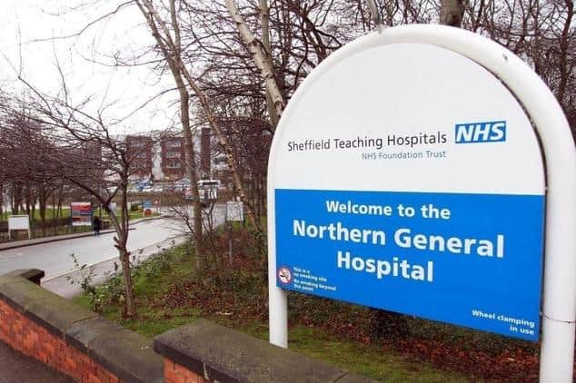 A street-robber and his dog attacked an NHS worker from the Northern General Hospital, pictured, during an attempted bag-snatch.