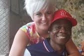 Sheffield police officer Ernie Mpundu, who is in critical care in hospital after a 'freak' injury, with his partner Lizzie. Photo: GoFundMe/Jane Pettit