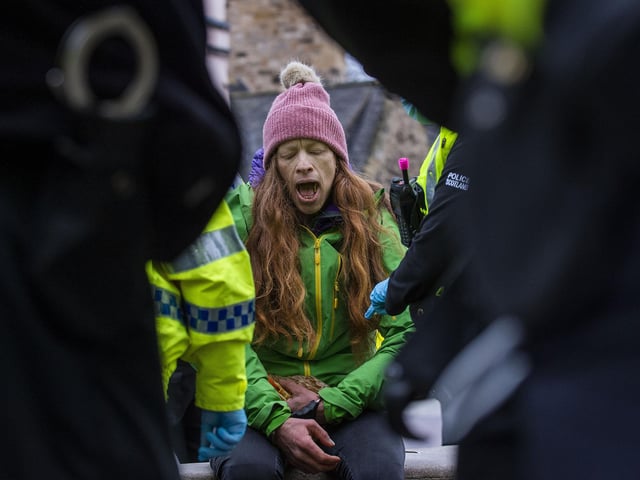 A number of fixed penalty notices were handed out to protesters after they refused to disperse.