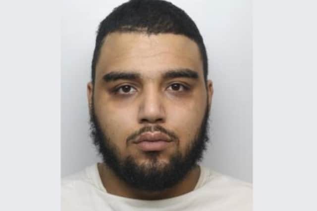 Saleh Mordi, pictured, was stopped by South Yorkshire Police near Abbeydale Road, last October, and found to have with him a firearm, drugs and significant amounts of cash. He has now been jailed for nearly nine years at Sheffield Crown Court.