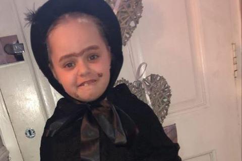Ruby Hansford, 6, from Portsmouth dressed up as Nanny McPhee for World Book Day.