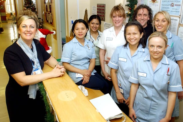 Were you pictured in this 2004 photo which shows hospital staff promoting hygiene in 2005?