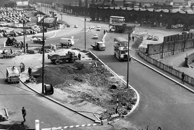 Construction of Sheaf Square roundabout, 1963