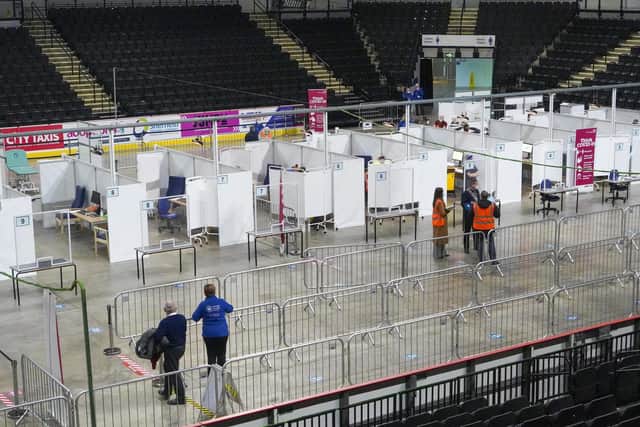 The Covid 19 vaccination centre at Sheffield Arena. Picture Scott Merrylees