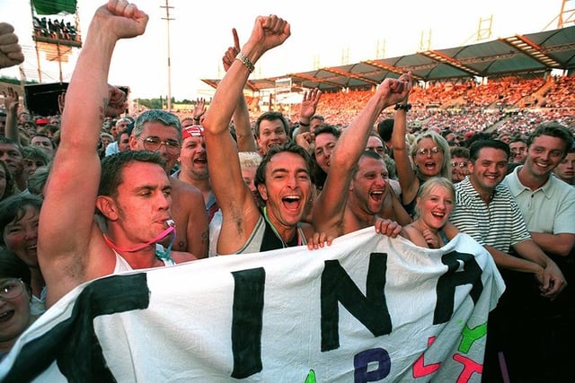 The crowds enjoying the Tina Turner concert at Don Valley in July 1996