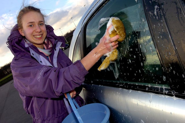 The Hayfield School pupil Aimee Elliott, aged 15, of Bawtry, took part in the fund-raising car wash in 2006