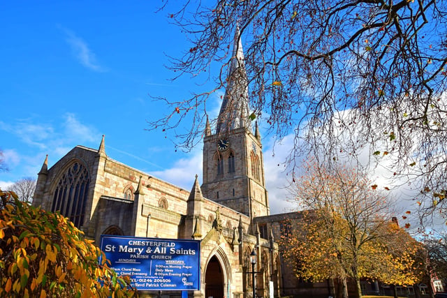 Head to the famous Crooked Spire,  the largest church in Derbyshire, for the Christmas Tree Festival