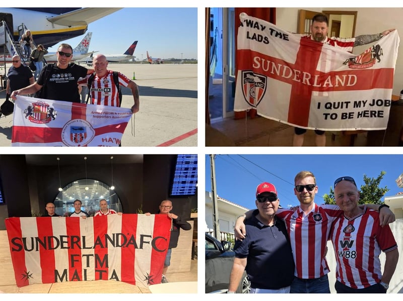 Sunderland fans celebrating during the Black Cats win against Torreense.