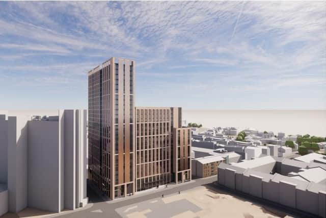 Developers have revealed fresh plans for a new 963-apartment block in the city centre with a cinema and gym aimed at students and young people.